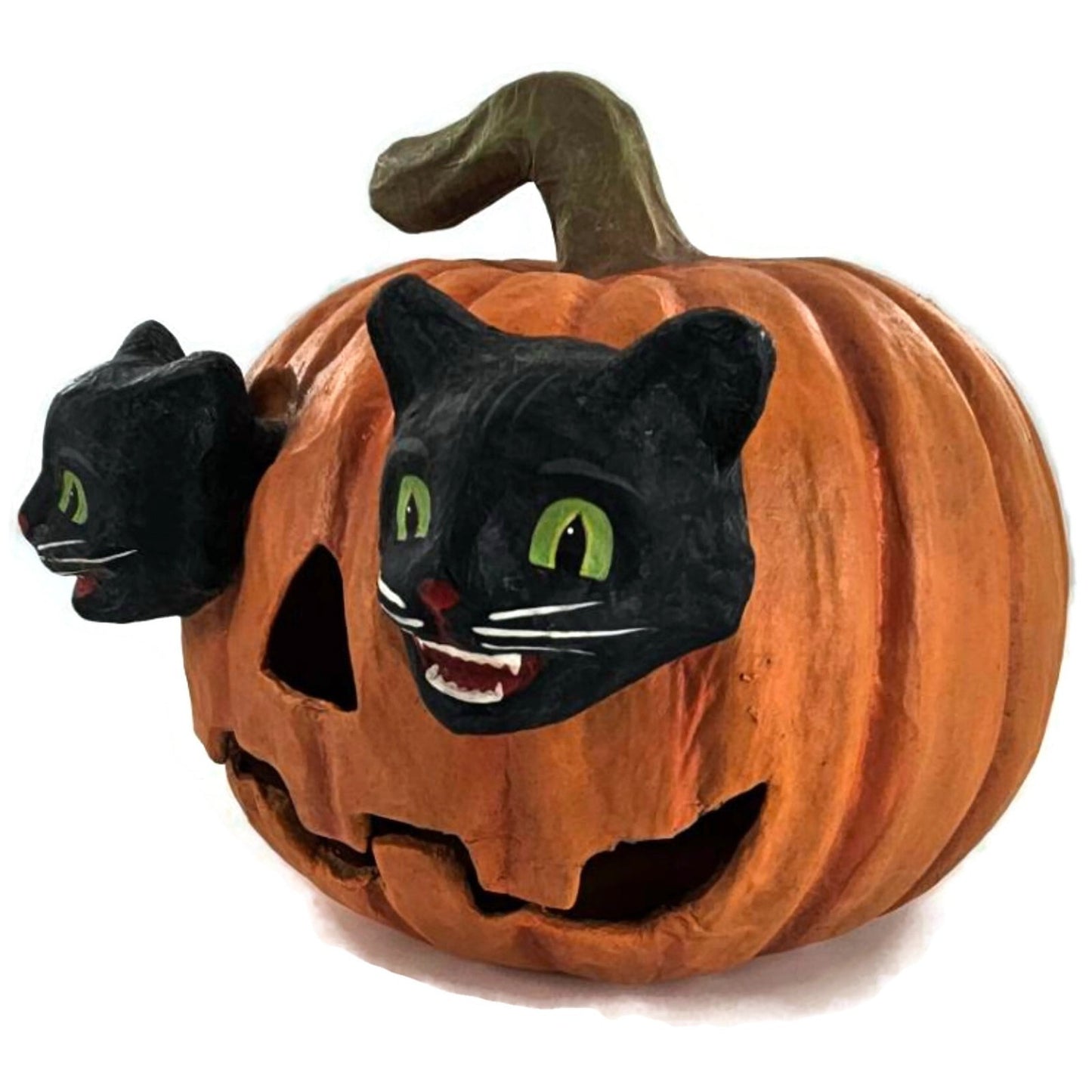 Bethany Lowe Halloween Cat Eyes Jack O Lantern Pumpkin Spooky Folk Art Rare