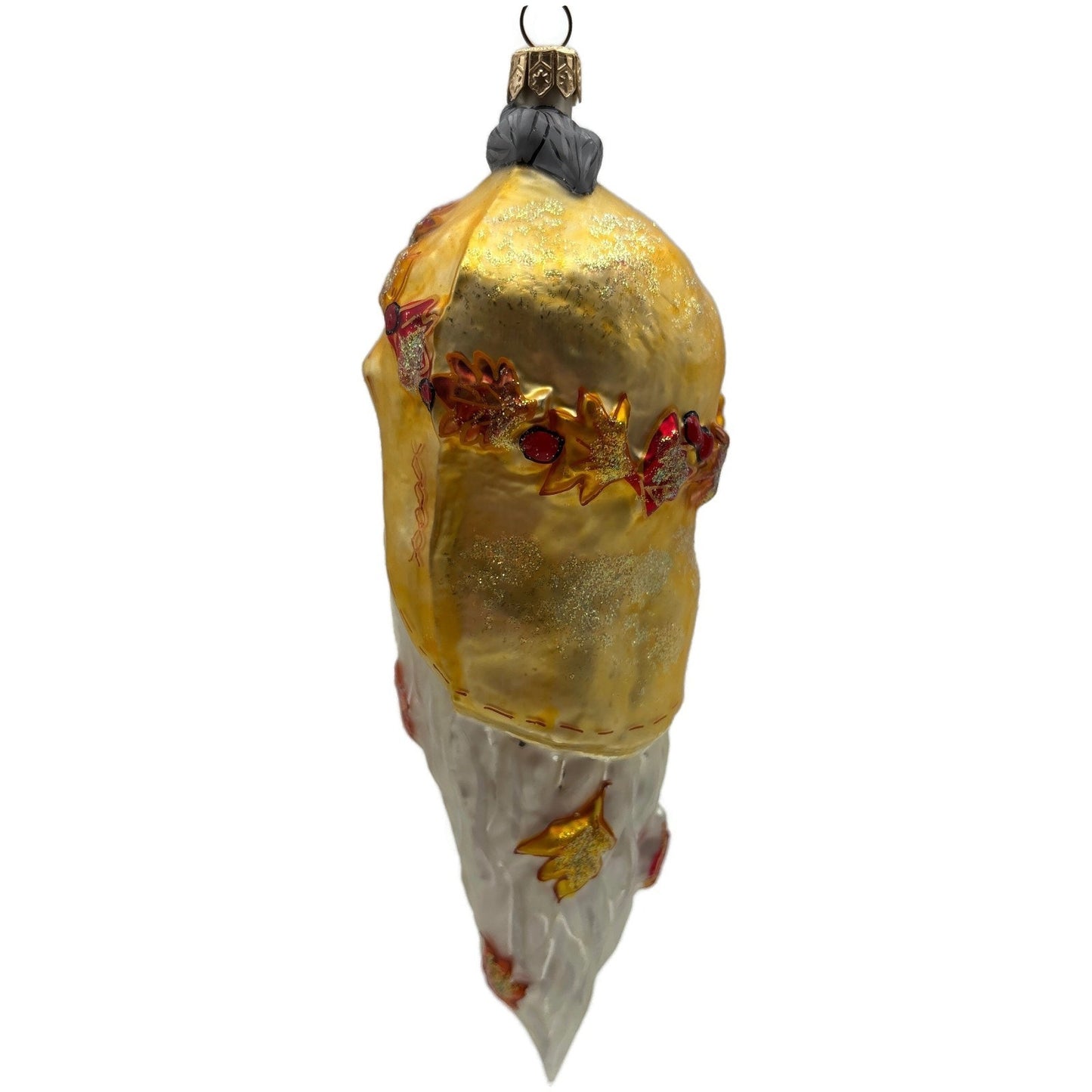 Christopher Radko Santa Cicle Glass Head Fall Leaves Christmas Ornament 997120