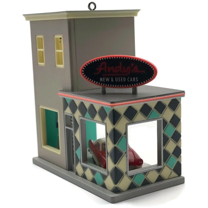 Hallmark Andys Car Lot Nostalgic Houses Shops 2014 Christmas Keepsake Ornament