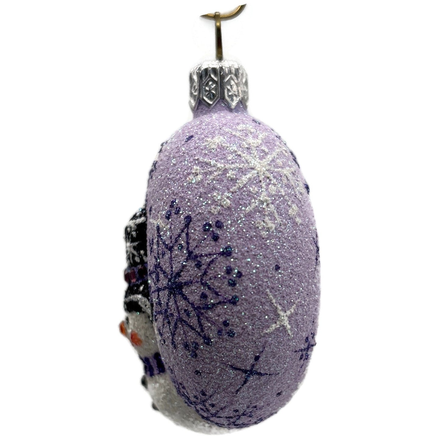 Patricia Breen Frosty Medallion Lavender Snowman Snowflakes Christmas Ornament