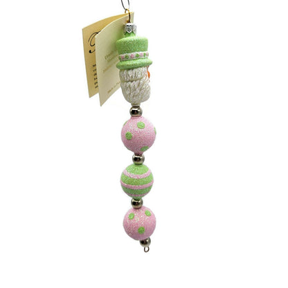 Patricia Breen Kinetic Icicle Easter Green Pink Santa Claus Christmas Ornament