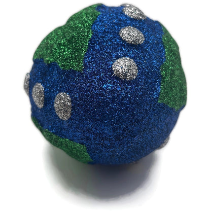 Patricia Breen Hollyberry Santa Claus Blue Green Silver Christmas Tree Ornament