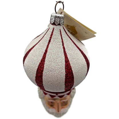 Patricia Breen Nuit Noel Red White Striped Santa Head Christmas Tree Ornament NM