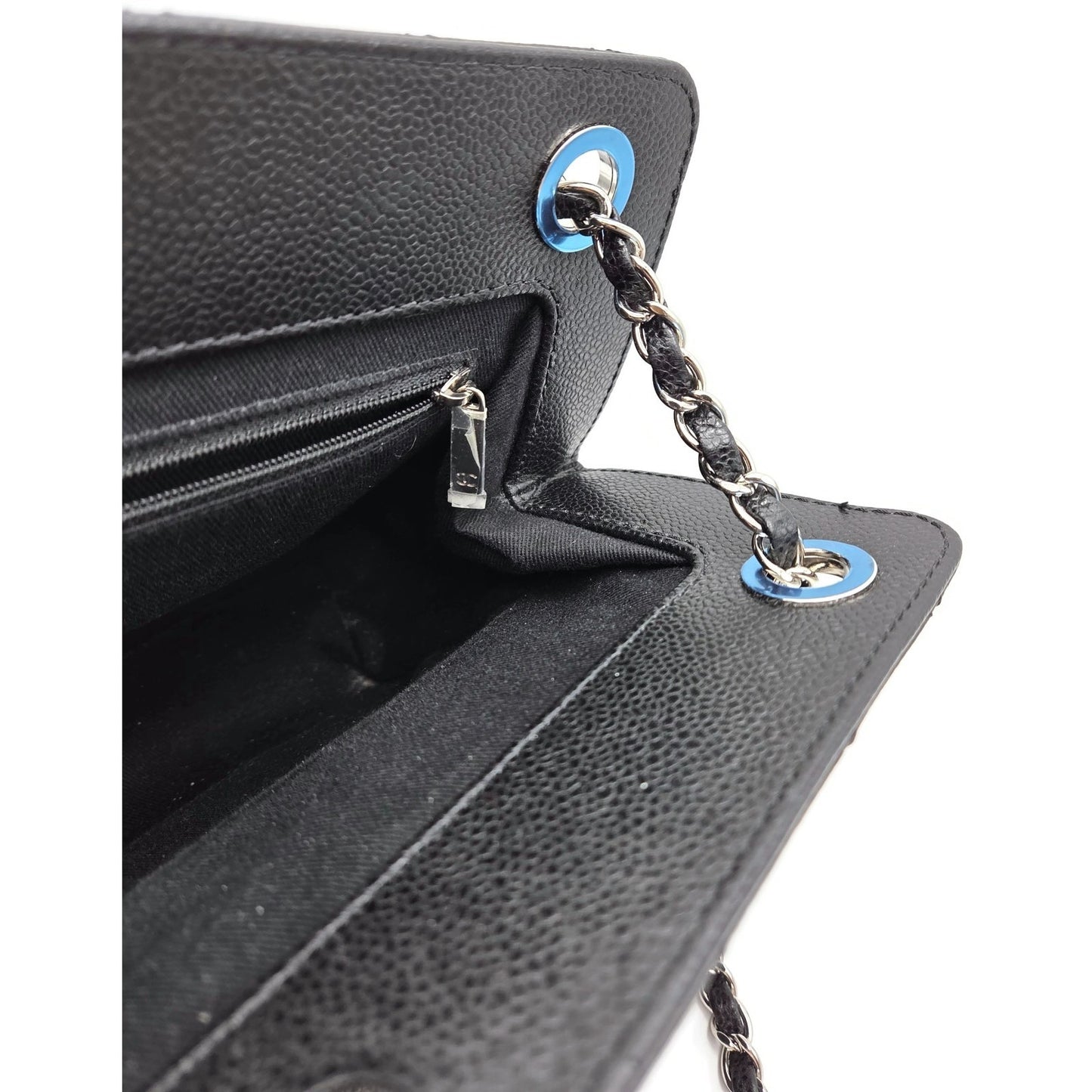 Chanel Grand Shopping Tote Handbag Black Caviar Leather Silver Hardware 13C GST