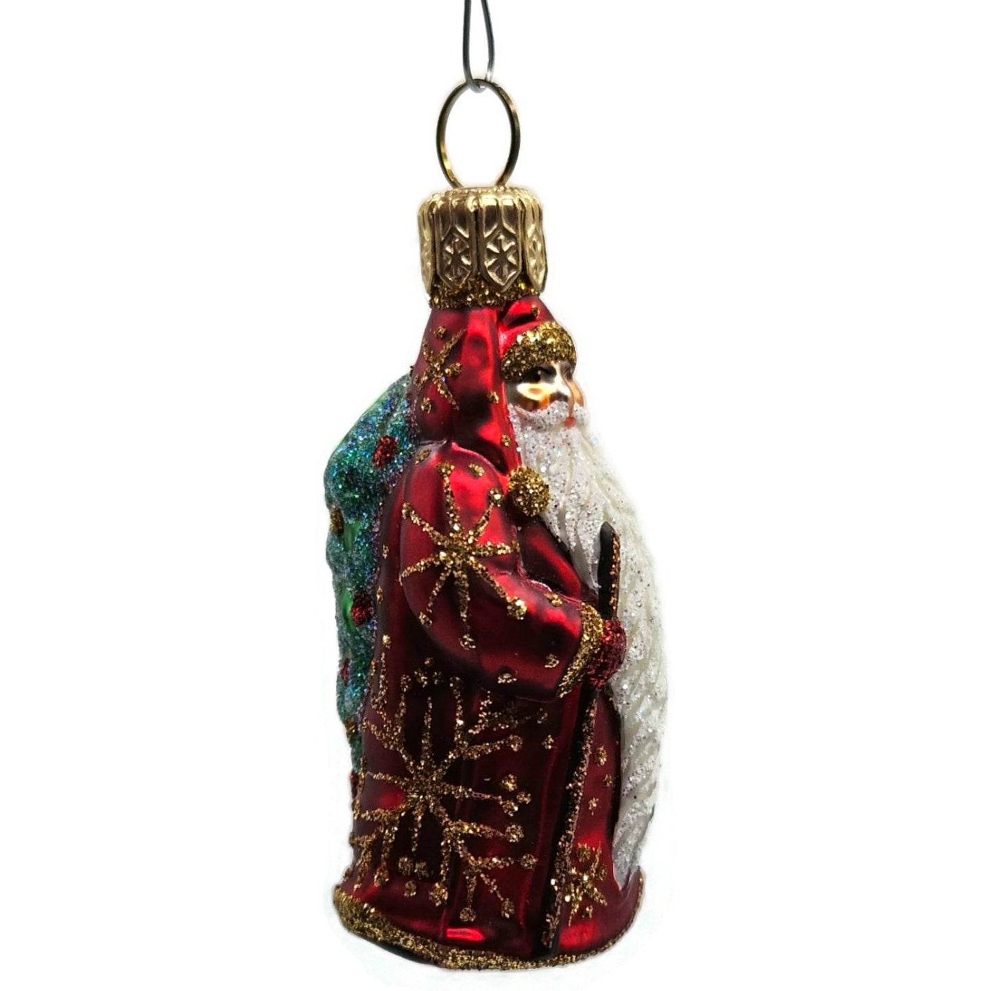 Patricia Breen Super Miniature Santa for Jason Red Snow Christmas Tree Ornament