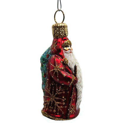 Patricia Breen Super Miniature Santa for Jason Red Snow Christmas Tree Ornament