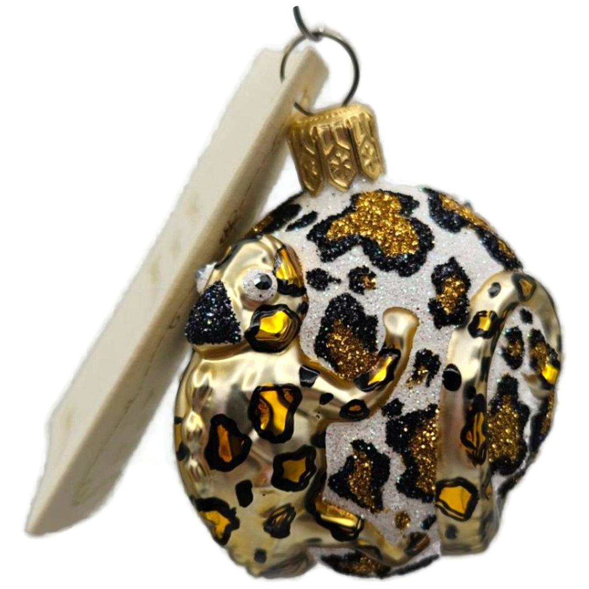 Patricia Breen For James Twice Leopard Chameleon Glass Christmas Ornament 2581
