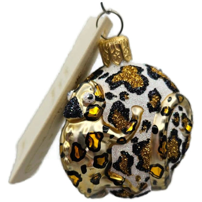 Patricia Breen For James Twice Leopard Chameleon Glass Christmas Ornament 2581