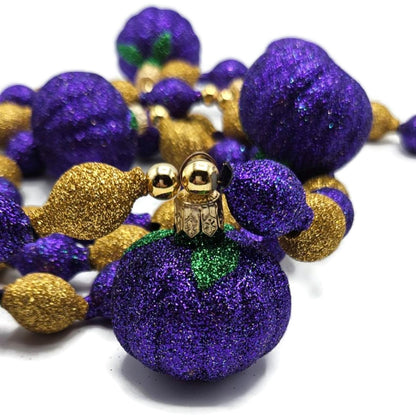 Patricia Breen Pumpkin Garland Purple Gold Glitter Halloween Christmas Ornament