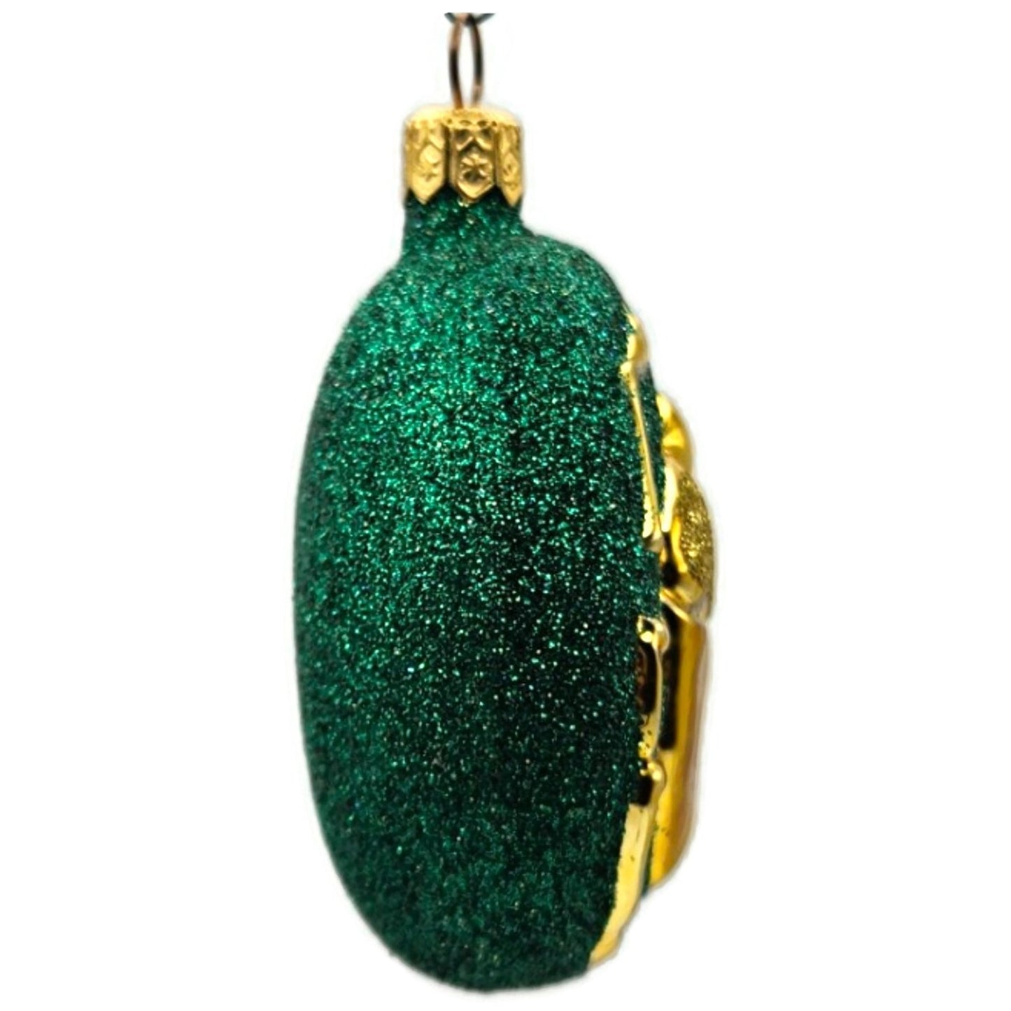 Patricia Breen Cleopatras Scarab Green Gold Beetle Glass Christmas Ornament 9709