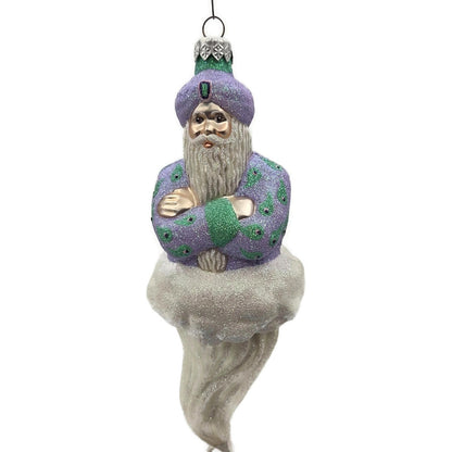 Patricia Breen Three Wishes Lavender Gold Genie Peacock Christmas Tree Ornament