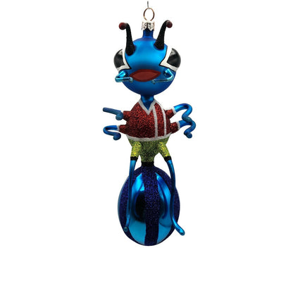 Slavic Treasures Gentlemen Ant Blue Stripe Insect Christmas Ornament 98-111-C-FB