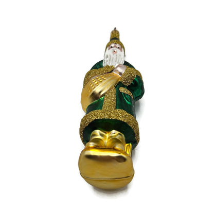 Patricia Breen Chocolate Box Santa Claus Green Gold Christmas Tree Ornament