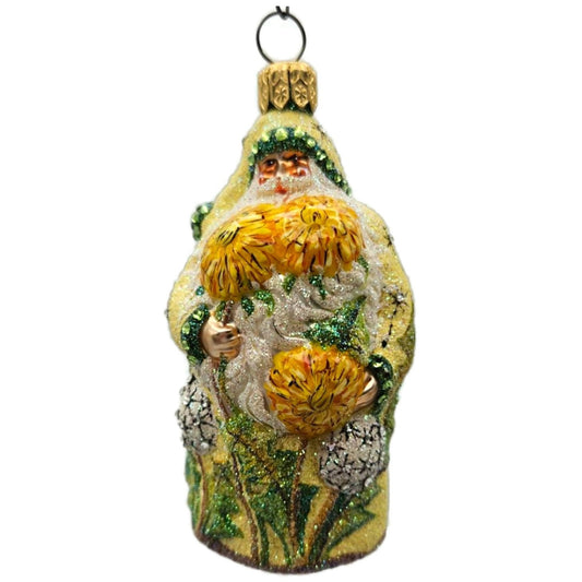 Patricia Breen Miniature Dandelion Santa Yellow Spring Christmas Ornament NM