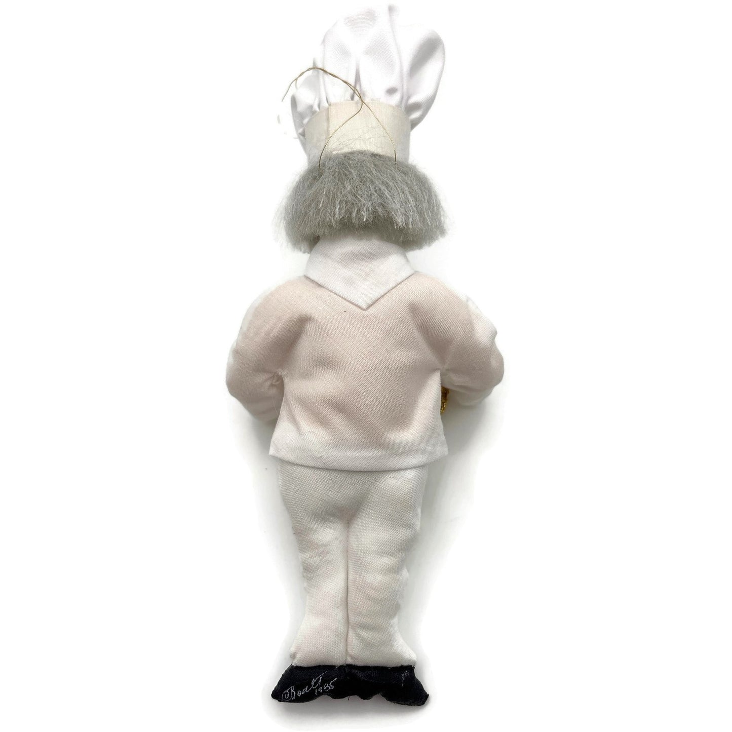 Gladys Boalt Happy Birthday Chef White Fabric Christmas Tree Ornament Signed