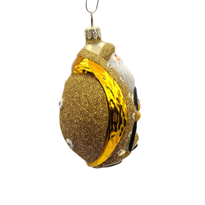 Patricia Breen Santa Ladybug Gold White Glittered Spring Holiday Tree Ornament