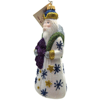 Larry Fraga Snowflake Flurry Glitter Series Santa Claus Christmas Tree Ornament
