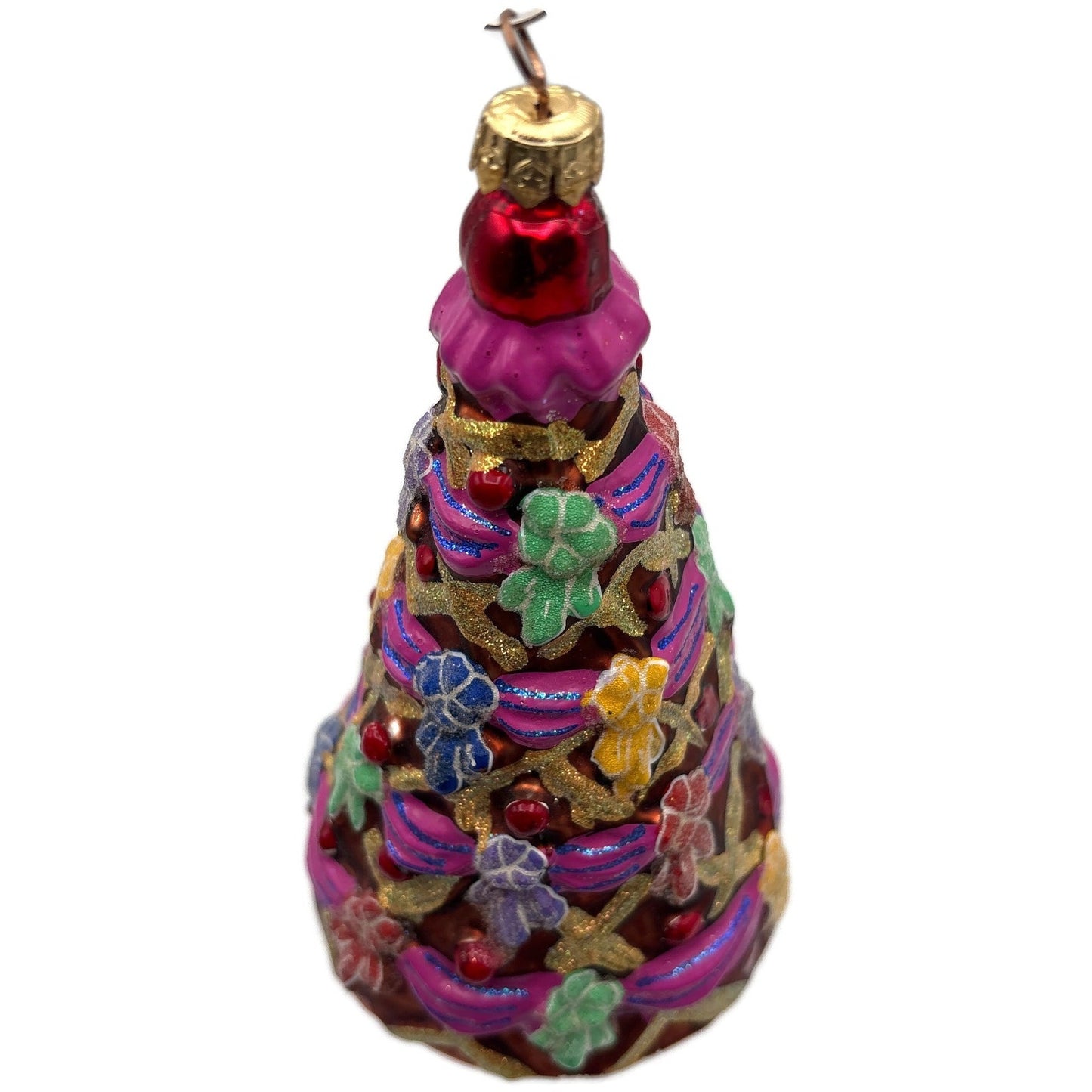 Christopher Radko Gingerbread Tree Ribbons Bows Christmas Ornament 98-457-0