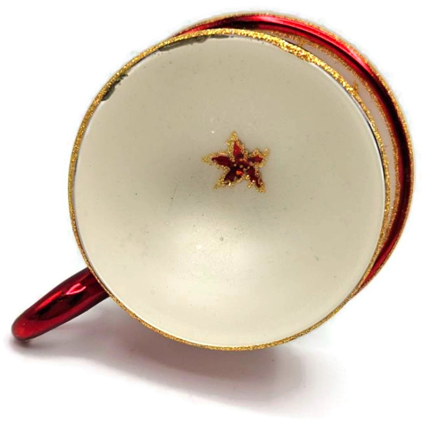 Christopher Radko Christmas Cups Poinsettia Red Teacup Clip On Ornament 3010532