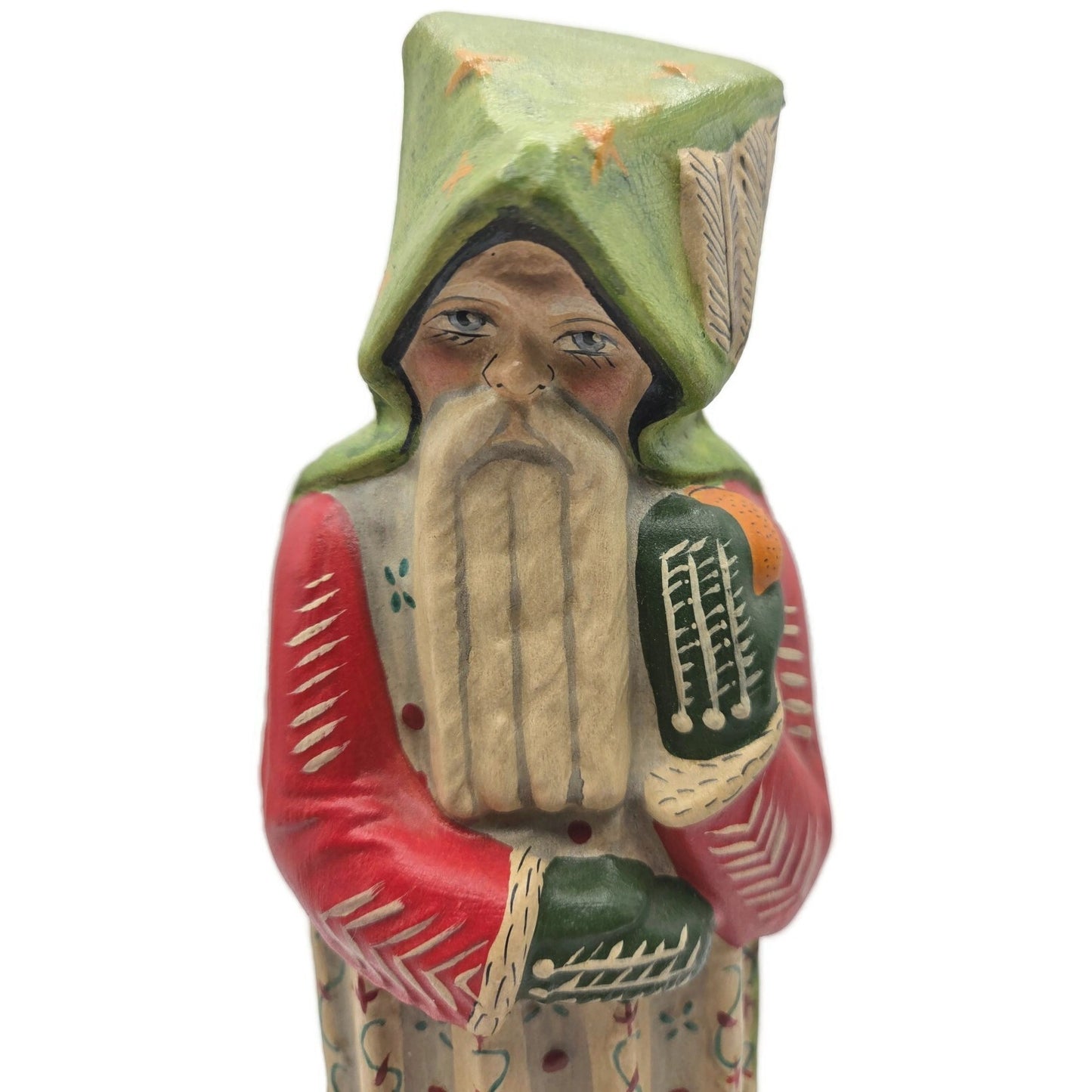 Vaillancourt Scandinavian Cubistic Father Chalkware Folk Art Christmas Figurine