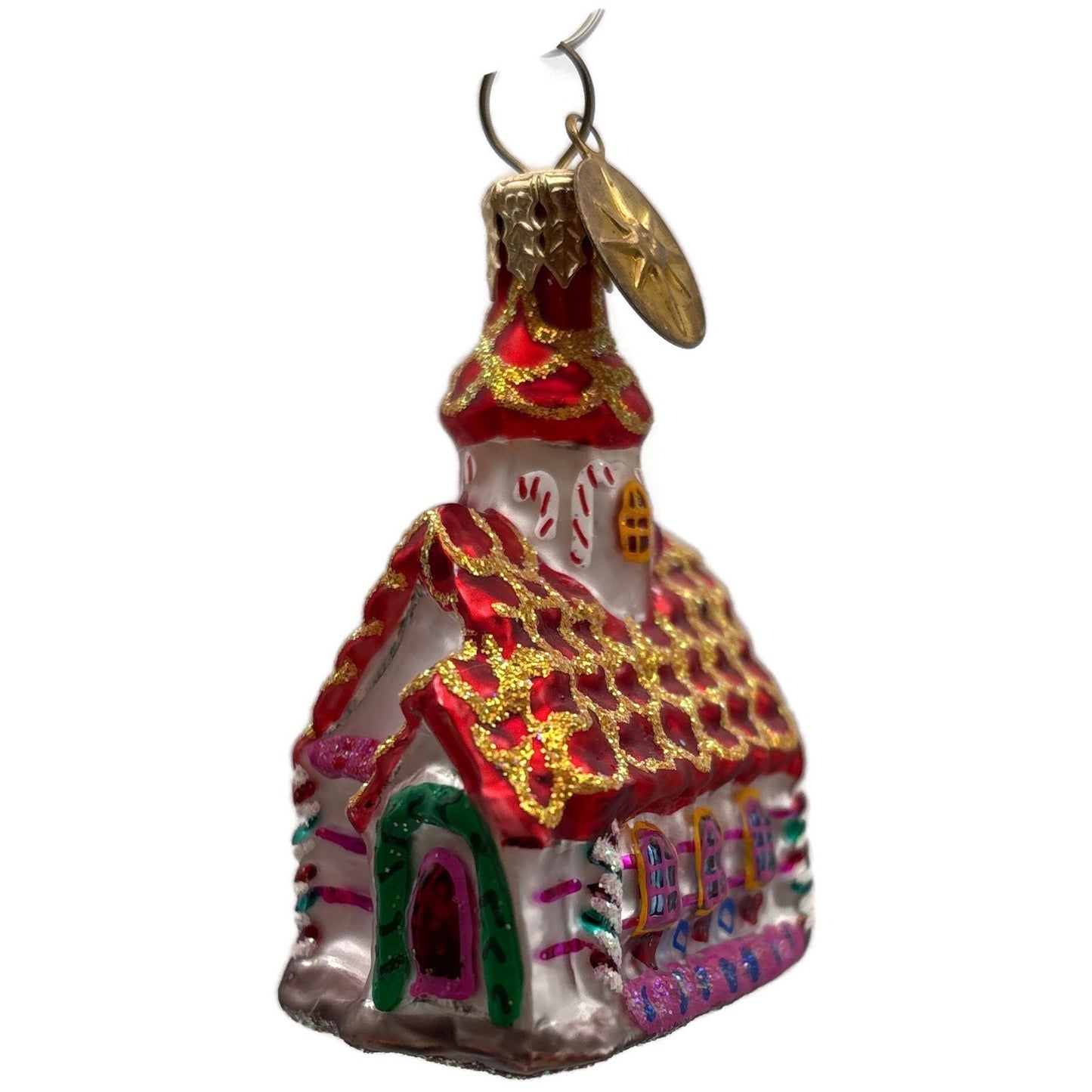 Christopher Radko Gingerbread Chapel Micro Gem Christmas Tree Ornament 01-0798-0