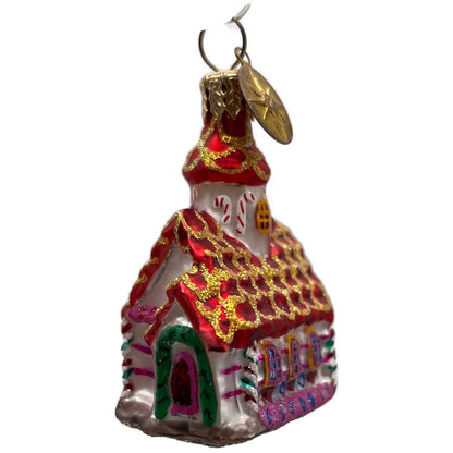 Christopher Radko Gingerbread Chapel Micro Gem Christmas Tree Ornament 01-0798-0