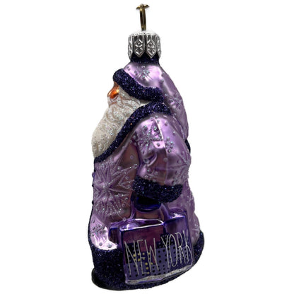 Patricia Breen Miniature City Santa Purple New York Snowflake Christmas Ornament