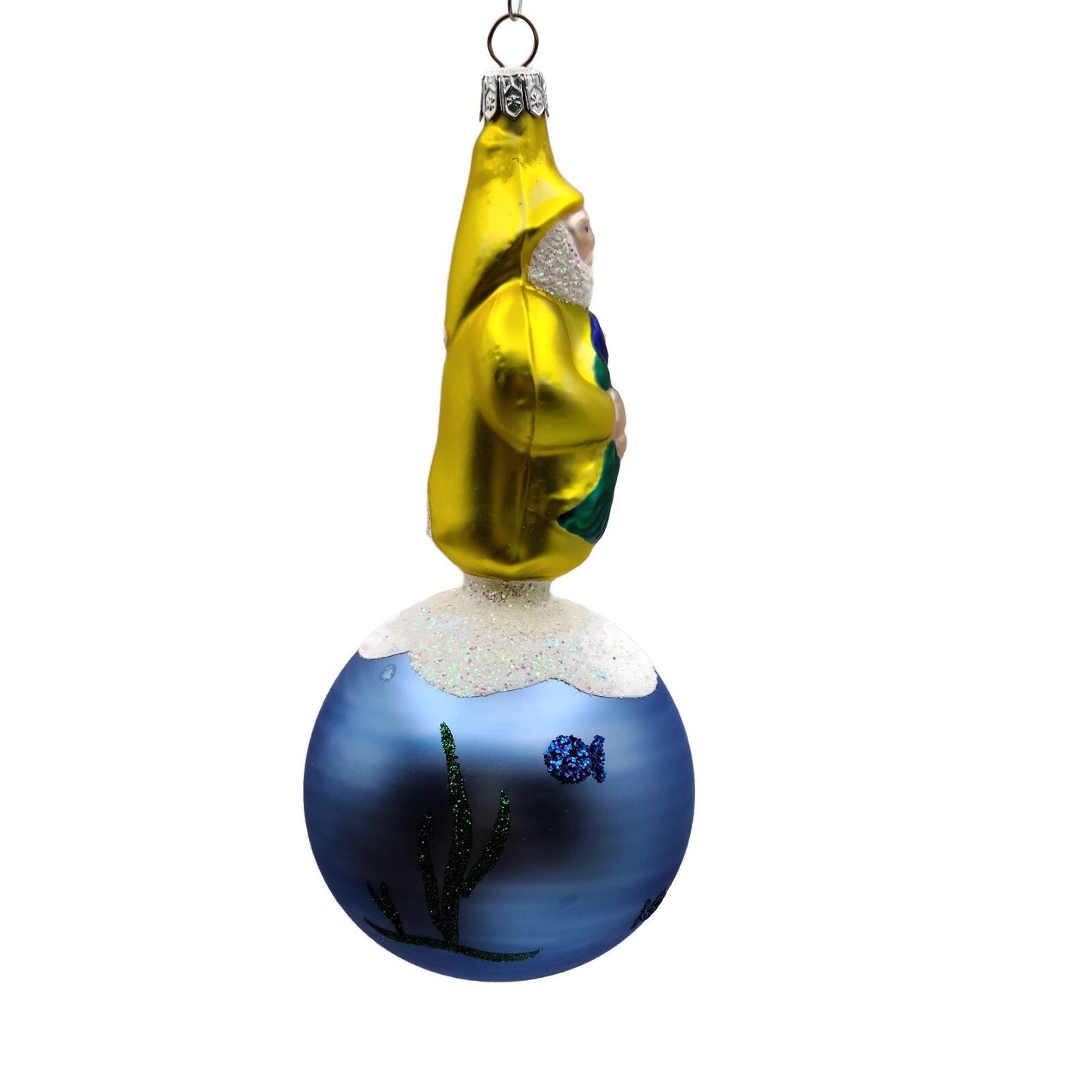 Patricia Breen Marinista Santa Matte Ball Fish Seaweed Nautical Tree Ornament