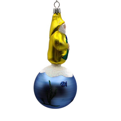 Patricia Breen Marinista Santa Matte Ball Fish Seaweed Nautical Tree Ornament