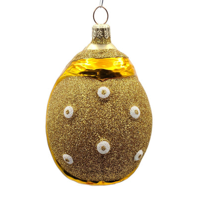 Patricia Breen Santa Ladybug Gold White Glittered Spring Holiday Tree Ornament