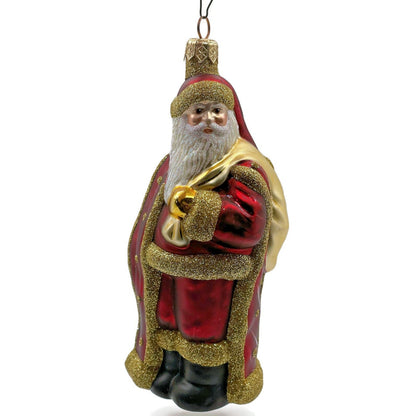 Patricia Breen Miniature Jordan Santa Claus Bordeaux Gold Bag Christmas Ornament