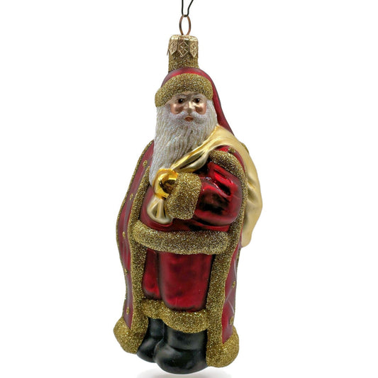 Patricia Breen Miniature Jordan Santa Claus Bordeaux Gold Bag Christmas Ornament