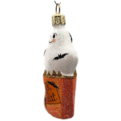 Patricia Breen Treat Seeker Orange Bag White Ghost Halloween Christmas Ornament