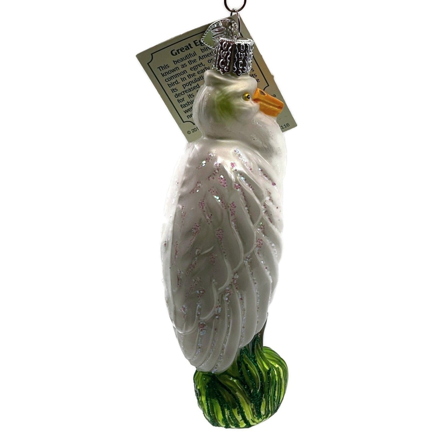 OWC Great American Egret Ornament Bird Old World Christmas Holiday Tree Decor