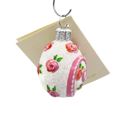 Patricia Breen Springtime Chameleon Pink Rose Floral Christmas Holiday Ornament