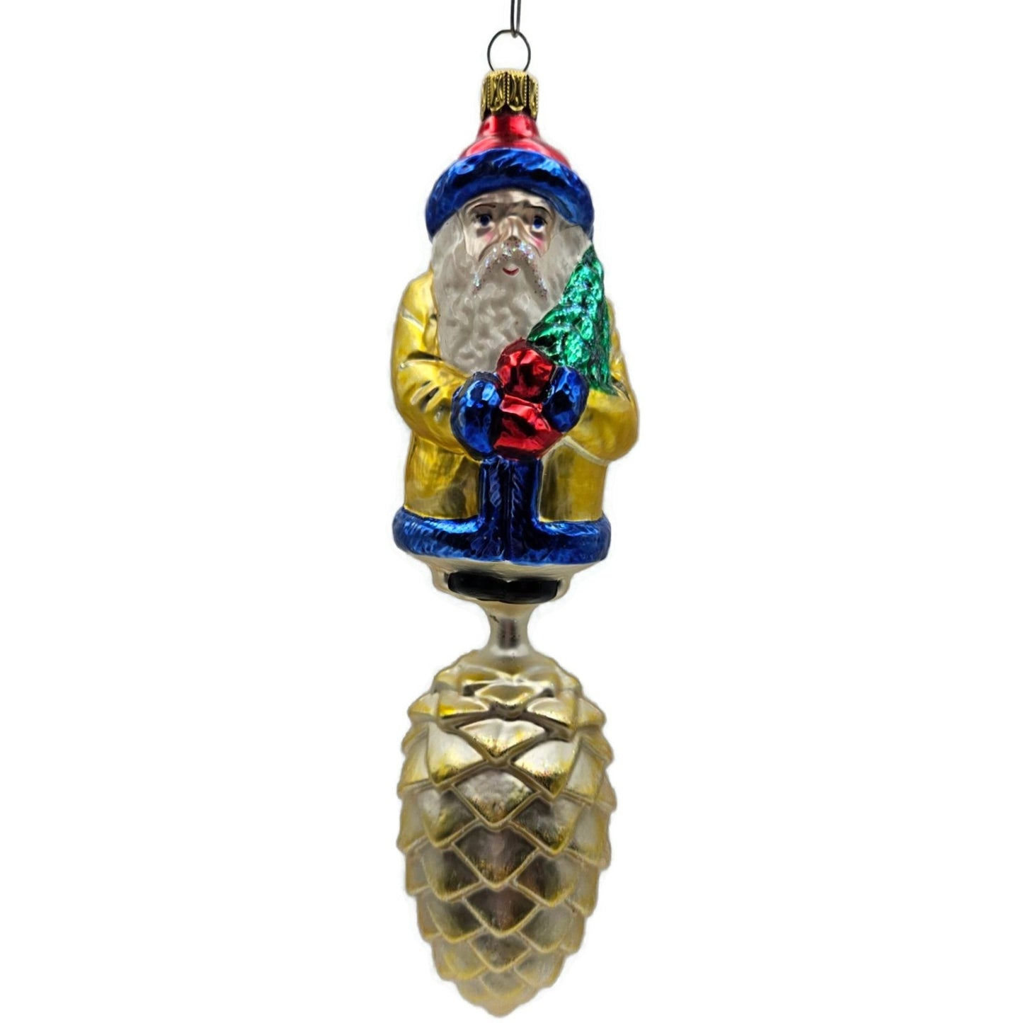 Christopher Radko Pine Cone Santa Bavarian Drop Christmas Tree Ornament 93-142-0