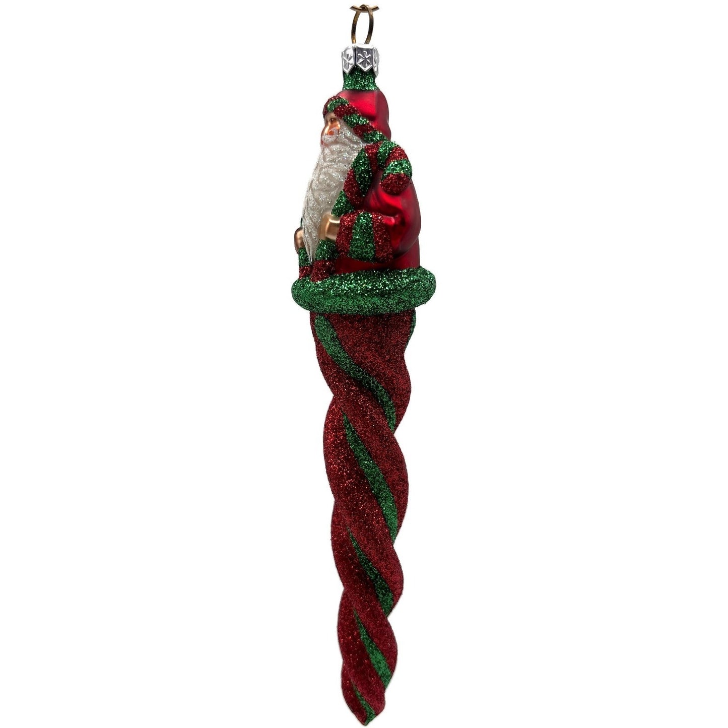 Patricia Breen Santa Sopel Red Green Twisted Candy Cane Christmas Ornament