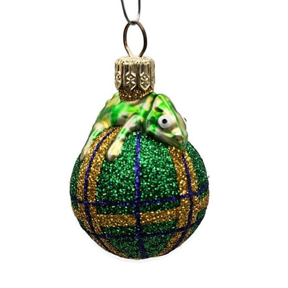Patricia Breen Miniature Chameleon Plaid Green Christmas Holiday Tree Ornament
