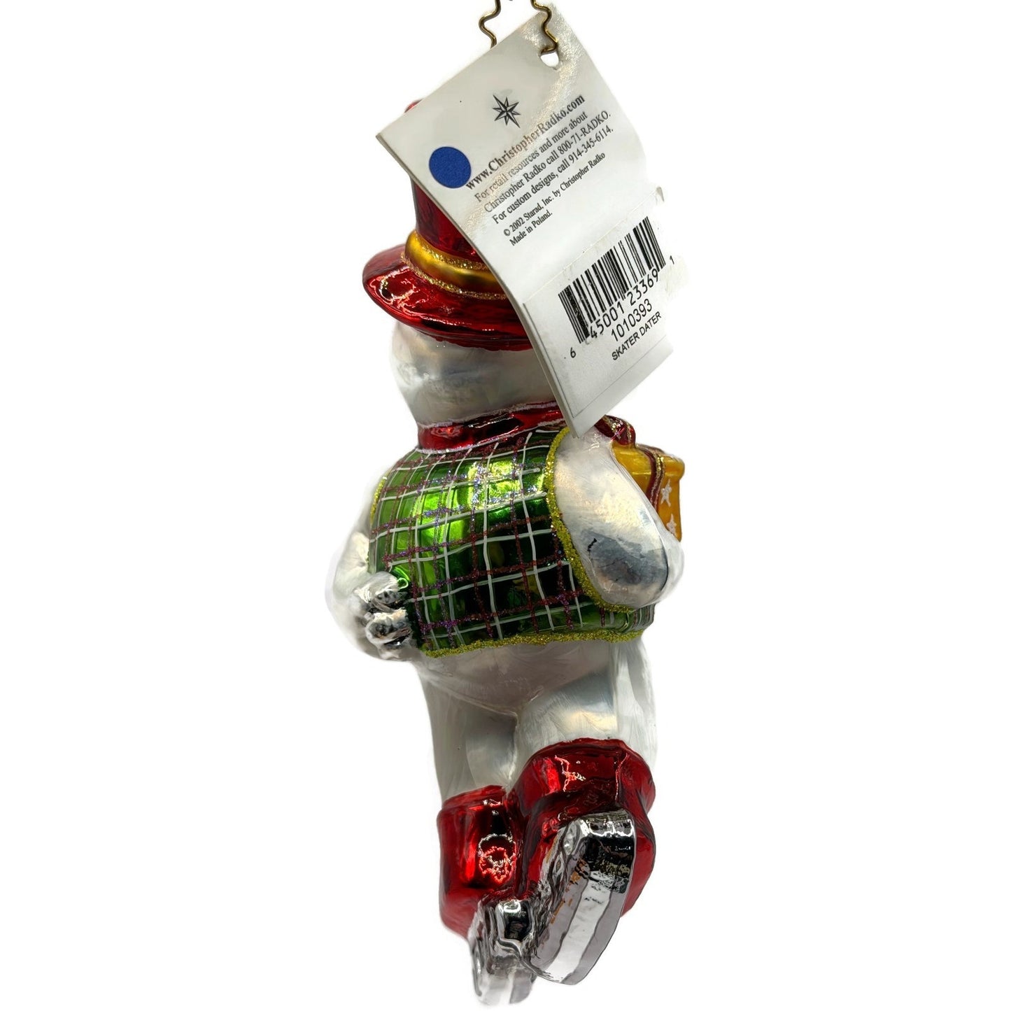 Christopher Radko Skater Dater Snowman Ice Skating Christmas Ornament 10-103-93