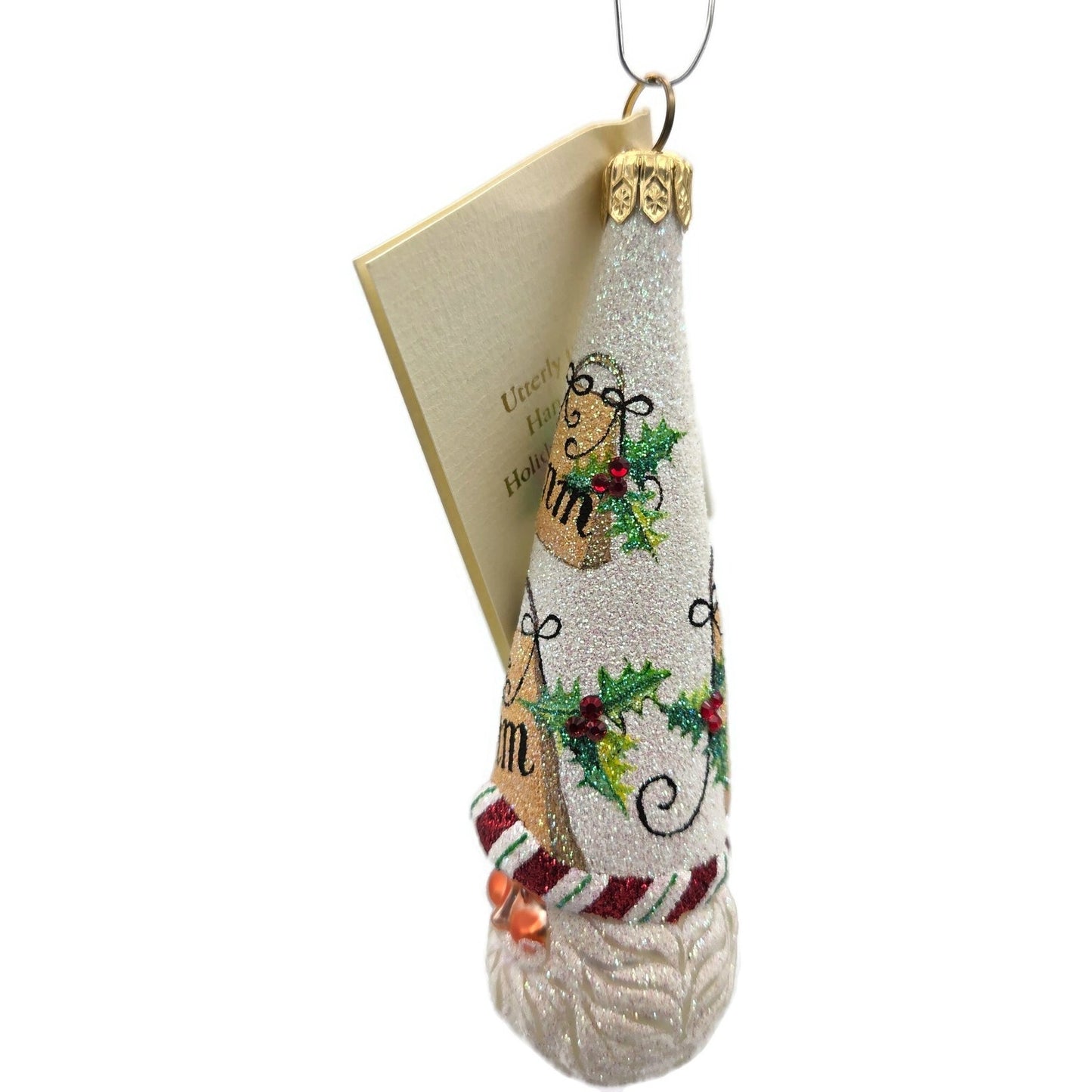 Patricia Breen Winter Sage NM Shopping Bags Santa Holly Christmas Tree Ornament