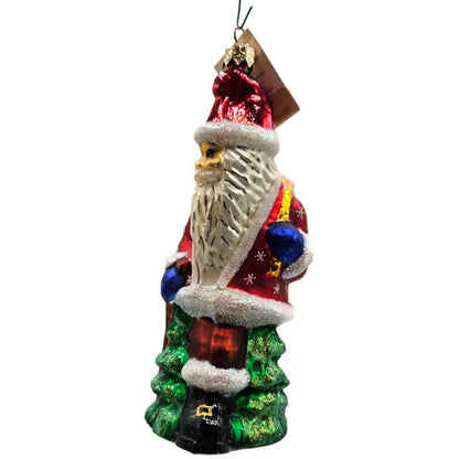 Christopher Radko Long Beard Santa Claus With Sack Christmas Tree Ornament