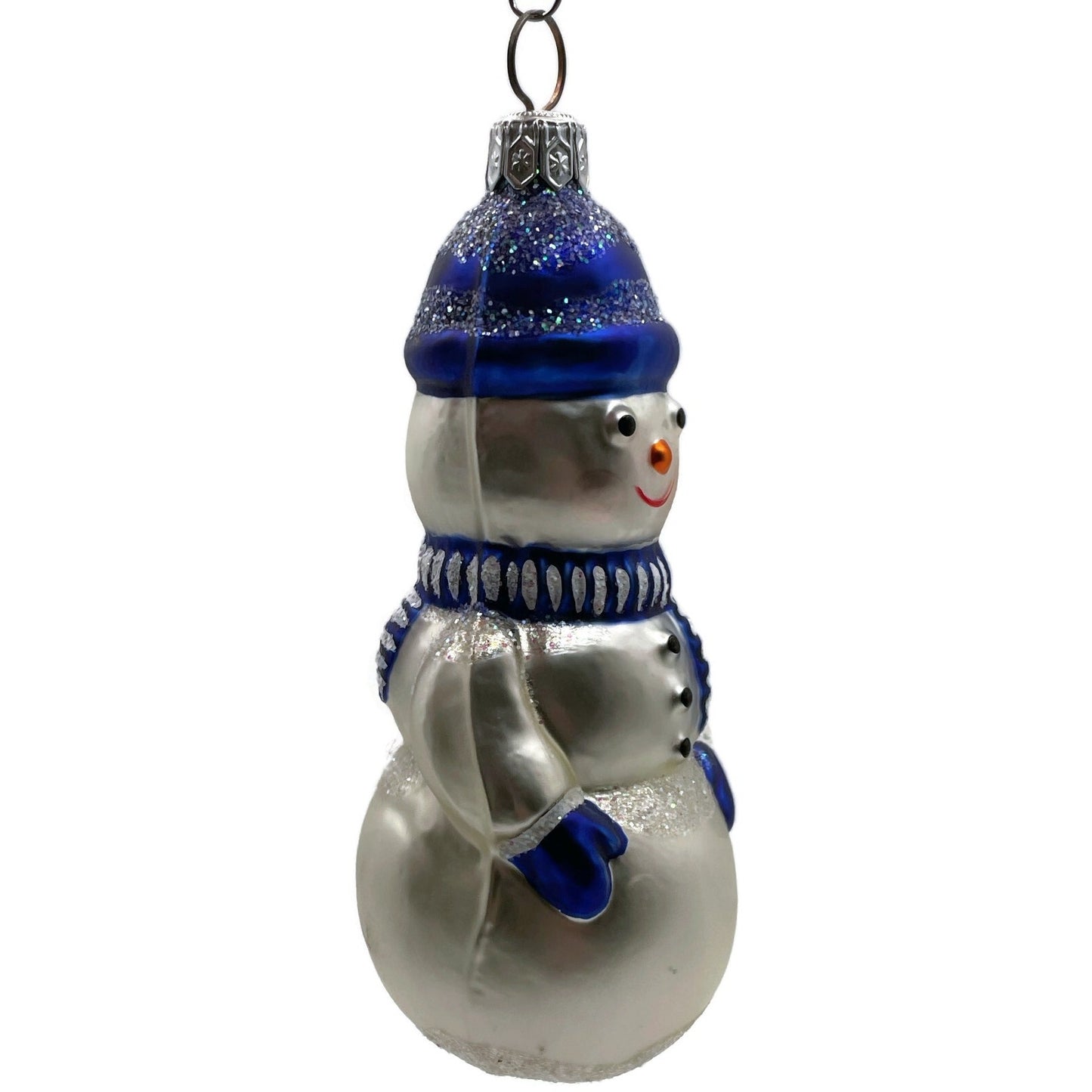 Patricia Breen Snow Boy Blue Striped Winter Snowman Christmas Tree Ornament