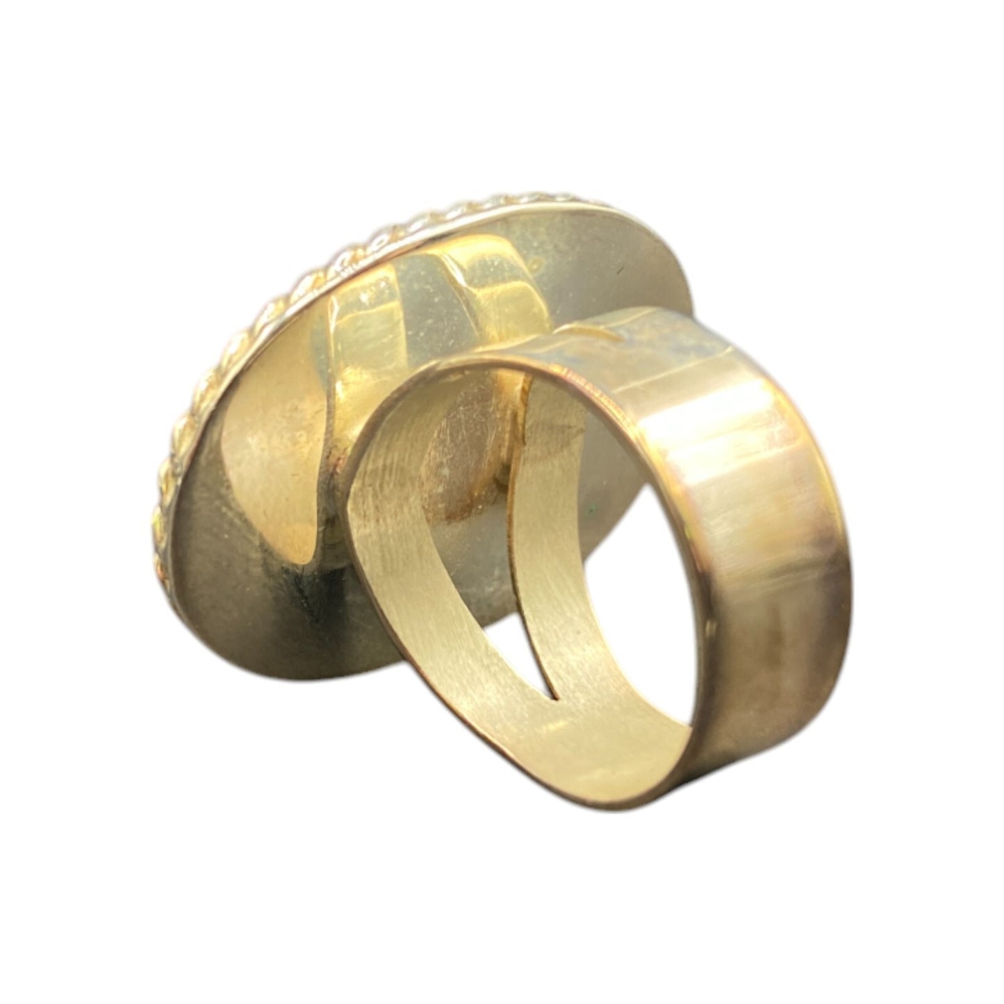 Ring Turquoise Gemstone Oval Cabochon Blue 925 Sterling Silver Cocktail Size 8