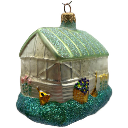 Patricia Breen From Our House With Love Green Glittered Roof Ornament 9800MIL