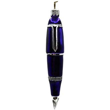 Patricia Breen Pen Purple with Silver Glittered Christmas Holiday Ornament 2400