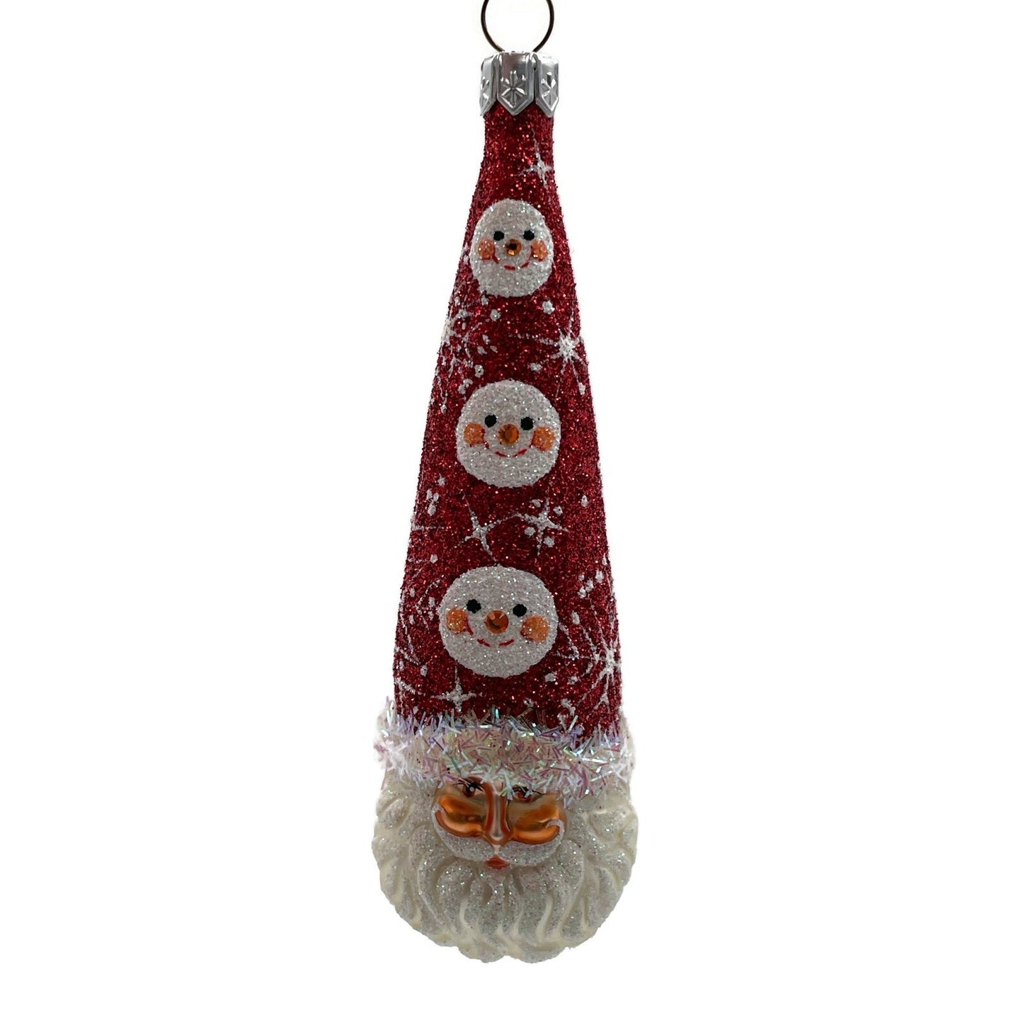 Patricia Breen Winter Sage Snow Faces Santa Claus Snowflakes Christmas Ornament