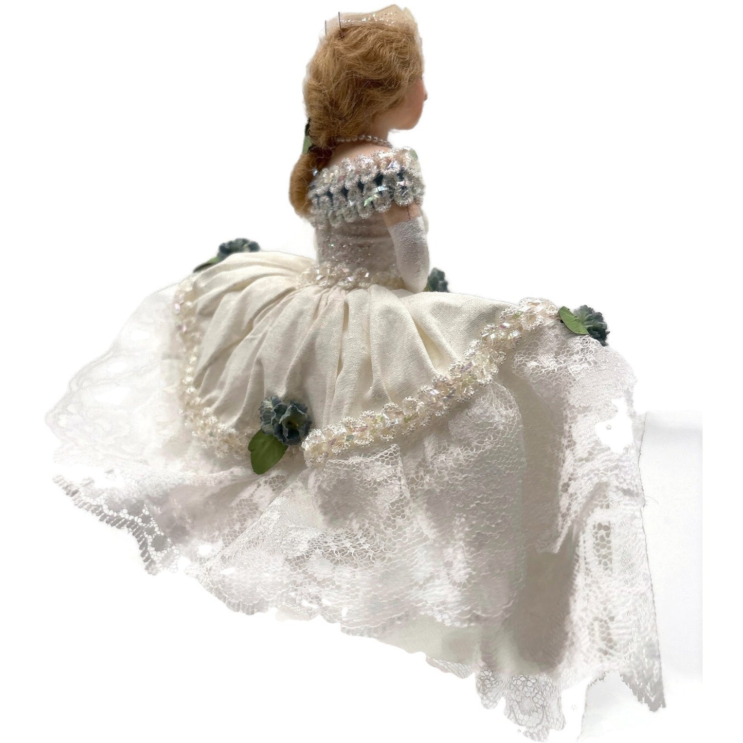 Gladys Boalt Cinderella White Ball Gown Fabric Christmas Tree Ornament Signed