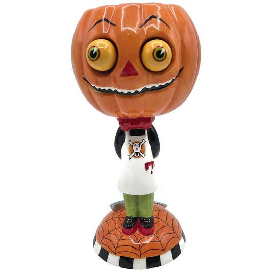 Department 56 Halloween Google Eye Pumpkin Chef Jack-O-Lantern Goblet Drink Mug
