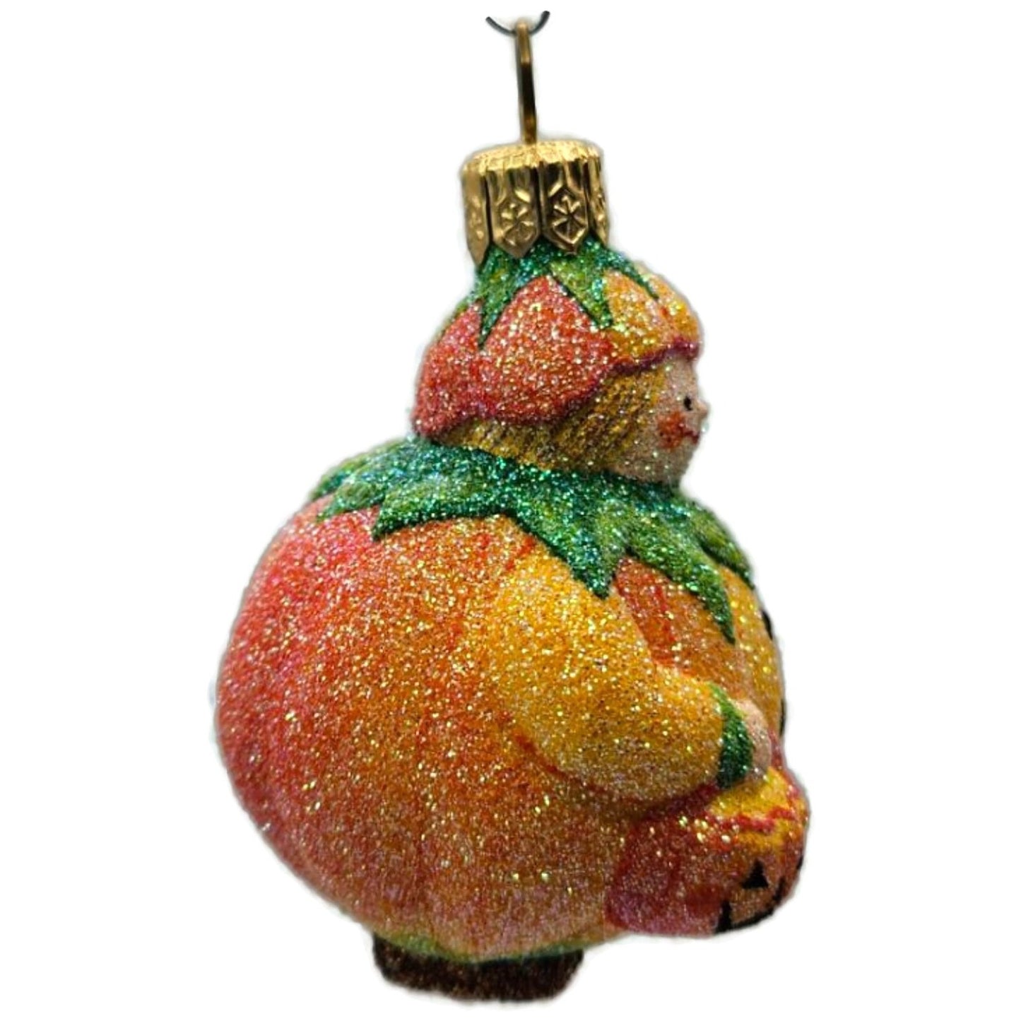 Patricia Breen Trickster Pumpkin Orange Glass Halloween Christmas Ornament 2651