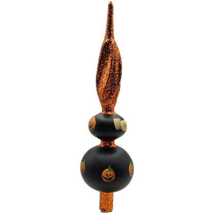 Patricia Breen Miniature Halloween Finial Black Orange Jack-o-Lantern Topper